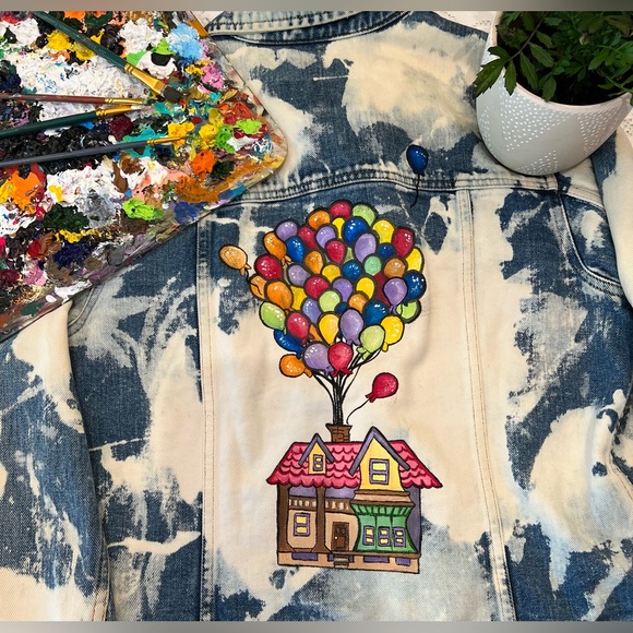 Hand Painted Denim Jacket - Picture 3 of 5